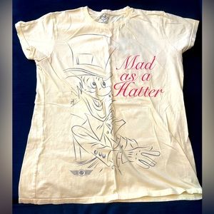 Vintage Disney's Mad Hatter  yellow tee Junior's XL